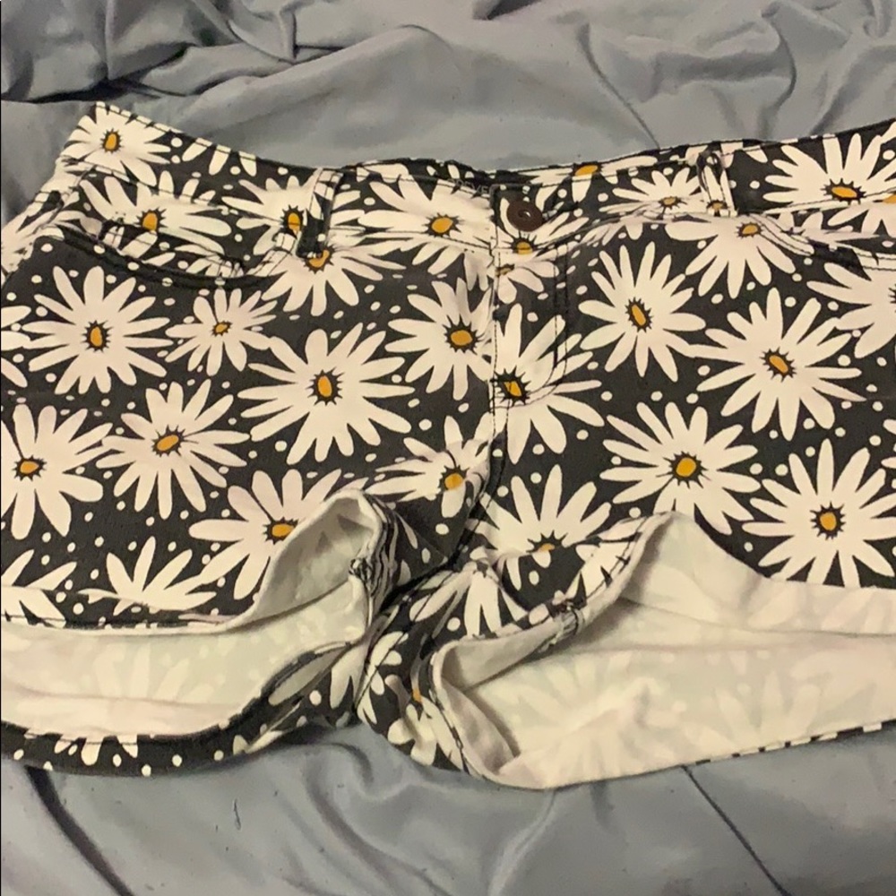 Floral jean shorts